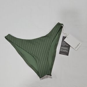 Vitamin A Olive Striped Bikini Bottom